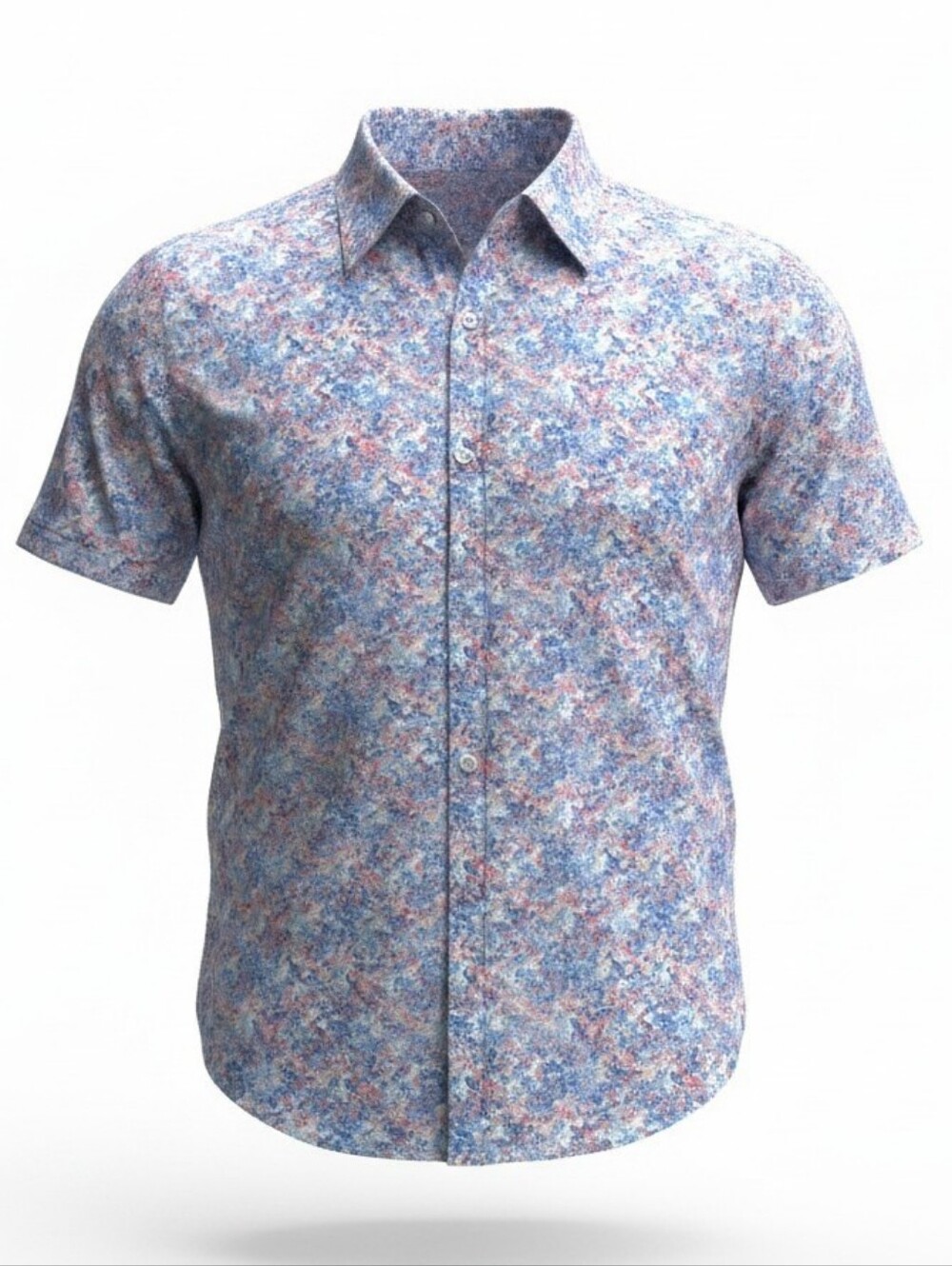 ROBERT GRAHAM | Classic Fit Short Sleeve Abstract Pastel Button Front Shirt | L